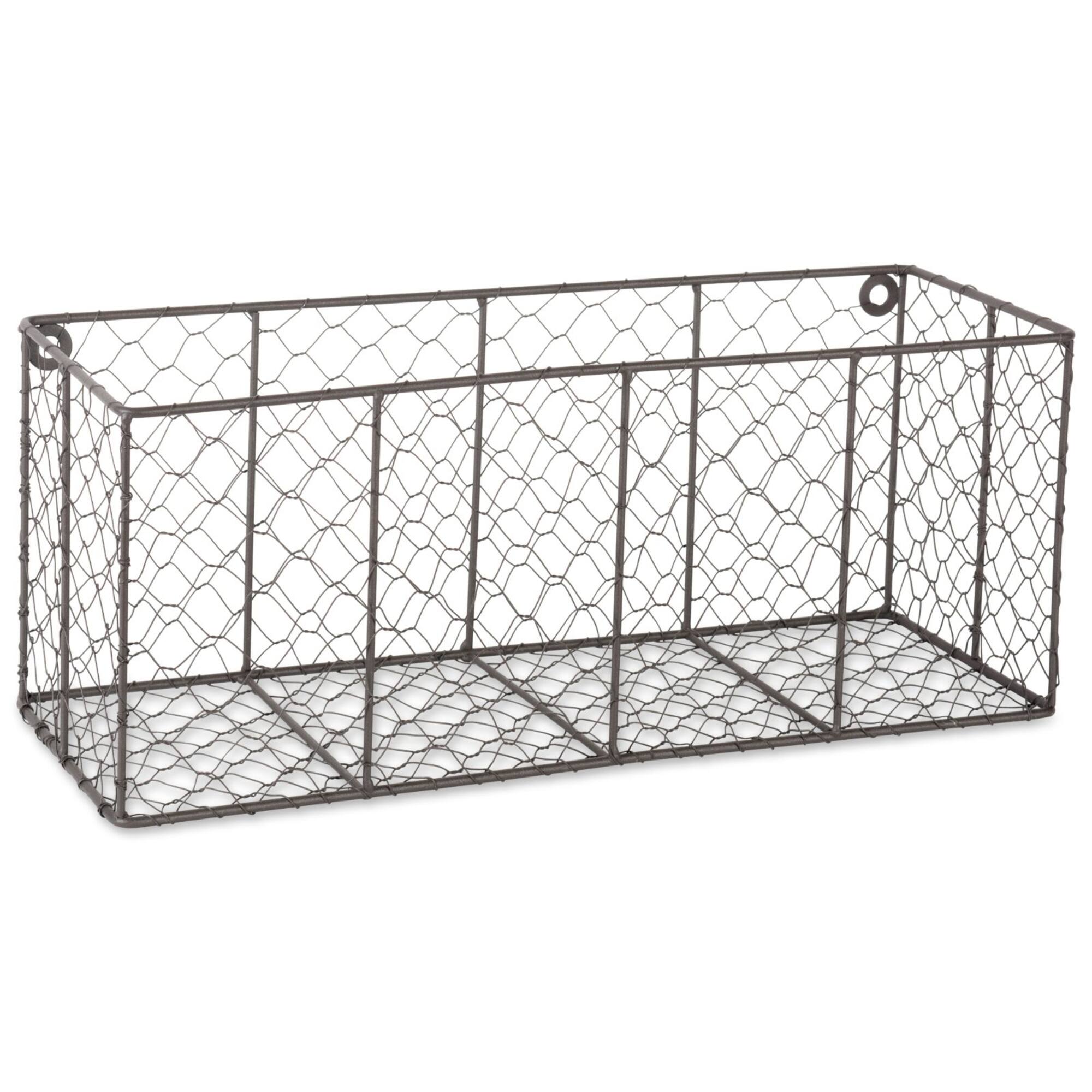 DII® Gray Wall Mount Chicken Wire Baskets